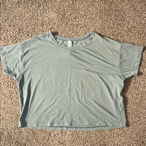 lululemon athletica dark teal Short Sleeve crop Tee